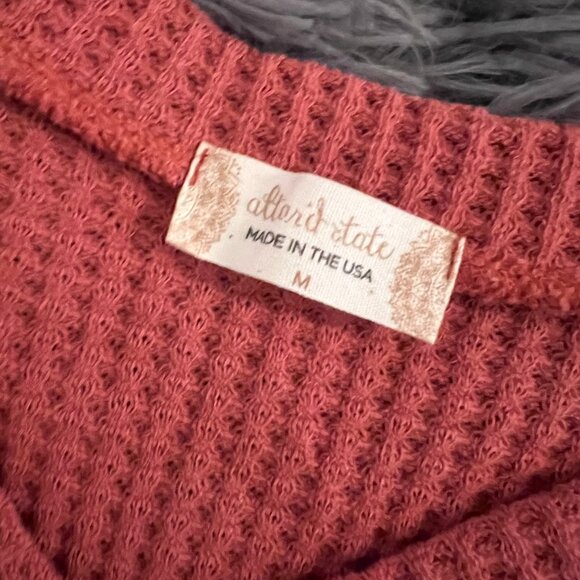 Altar'd State Waffle Crop Top Long Sleeve - Picture 2 of 3